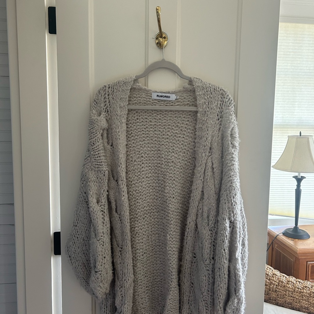 Rumored Cream Open-Knit Cardigan